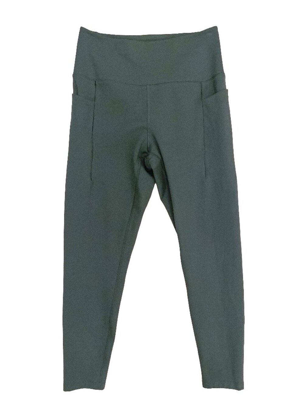 DANSKIN Dark Green High-Rise 7/8 Cropped Activewear Yoga Leggings M Pockets